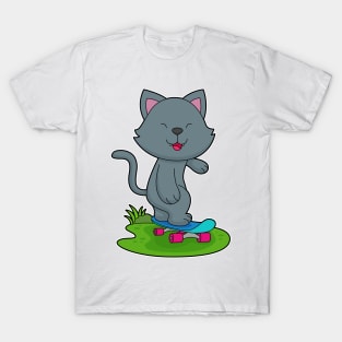 Cat Skater Skateboard T-Shirt